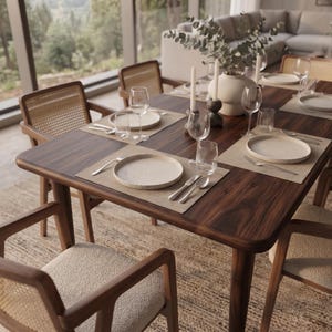 Solid Walnut Dining Table | Custom Handcrafted Natural Wood Furniture image 6
