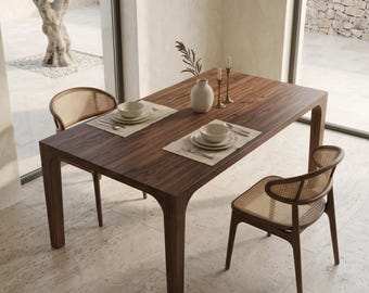 Solid Walnut Custom Dining Table | Handcrafted Natural Furniture