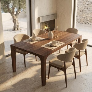 Solid Walnut Custom Dining Table | Handcrafted Natural Furniture 画像 8