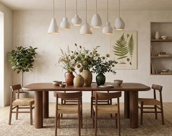 Custom Walnut Dining Table: Handcrafted Solid Wood Kitchen Furniture
