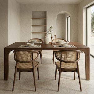 Solid Walnut Custom Dining Table | Handcrafted Natural Furniture 画像 4