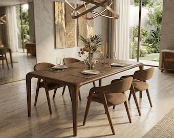 Luxury Walnut Dining Table with Rounded Edges and Timeless Interior Appeal