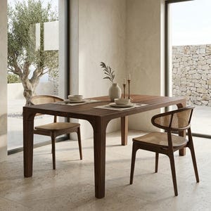 Solid Walnut Custom Dining Table | Handcrafted Natural Furniture 画像 6