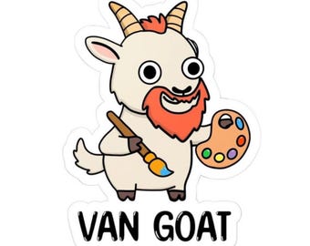 Van Goat Sticker | Hand-drawn Design, Water/Scratch Resistant, Fun Vinyl Sticker for Planners, Laptops, Gift for Animal/Art Lovers