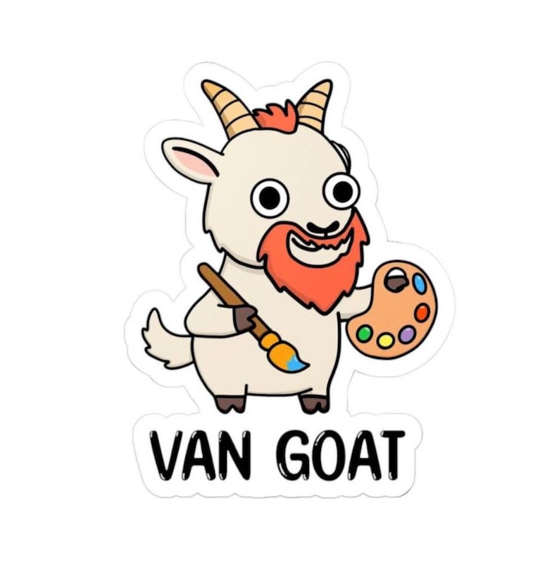 Wantagh Goat Sticker Van Goat Sticker | Hand-drawn Design, Water/scratch Resistant, Fun ...
