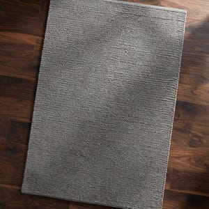 Grey Textured Area Rug, Modern Minimalist Floor Carpet, Neutral Living Room Decor