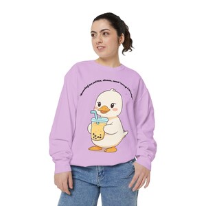 Duck Graphic Sweatshirt, Trending Duck Sweatshirt, Cute Duck Jumper, Animal Lover Gift, Quirky Bird Print Top, Cozy Pullover cute sweatshirt