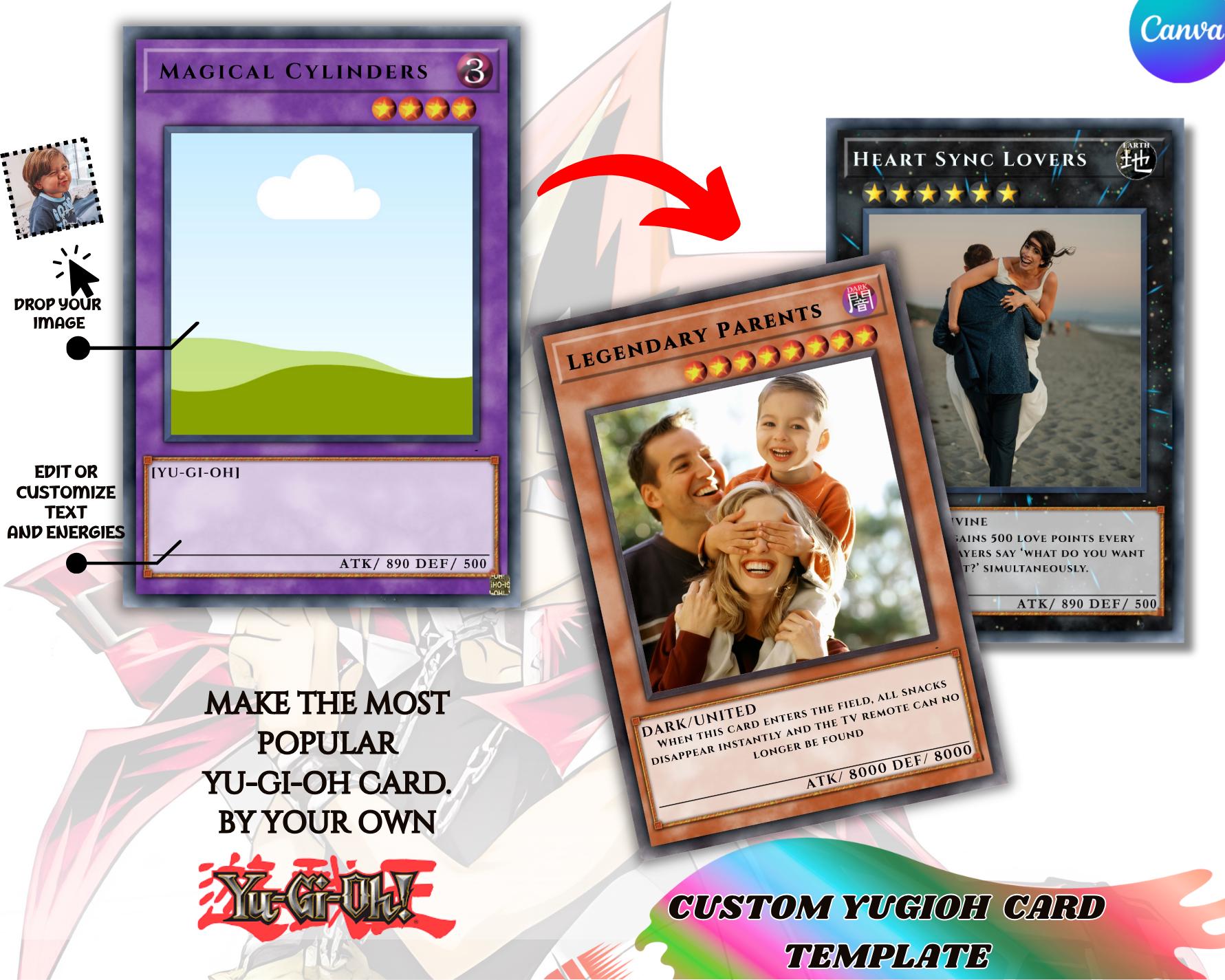 yugioh meme cards template ,custom Playing 05 Different Style YGO Card Yugioh Style Kids & Wedding Invitation Canva | Digital Download Yugioh card maker: 1/??? -