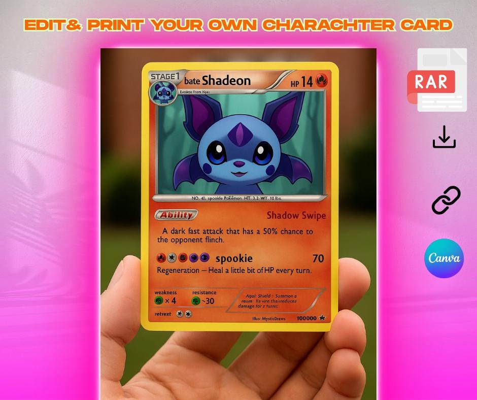 canva pokemon card template Amazon.com: 3 Pokémon Card Vmax Bundle - 1 Secret Rare Card - No Duplicates main image 0