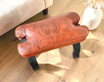 Camel Hocker Ersatz, handgefertigtes marokkanisches Leder Sitzpolster für Camel Hocker, Custom Fit Vintage Sitzbezug