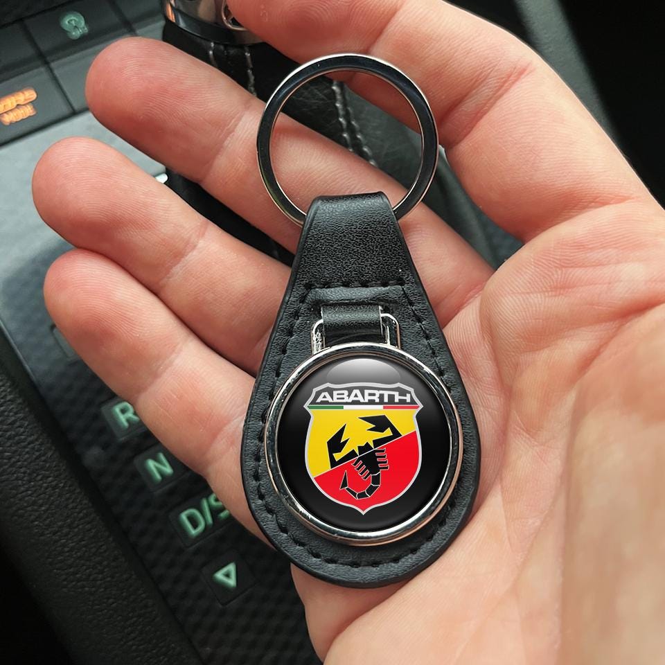 Portachiavi Abarth Ufficiale - Metallo, Scudetto, Made In Italy