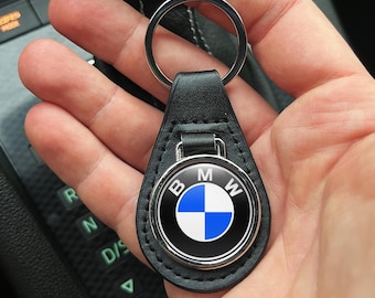 Leren BMW sleutelhanger | Stijlvolle sleutelhanger voor cadeau | Sleutelhangerhouder van leer | Ontwerp van het Alpine-logo