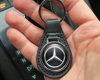 Mercedes leather keychain | Stylish Keychain for gift | Keyring holder made from leather | Mercedes logo design