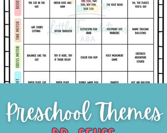 March Themes | Dr. Seuss Preschool Activities | 5 Day Lesson Plan