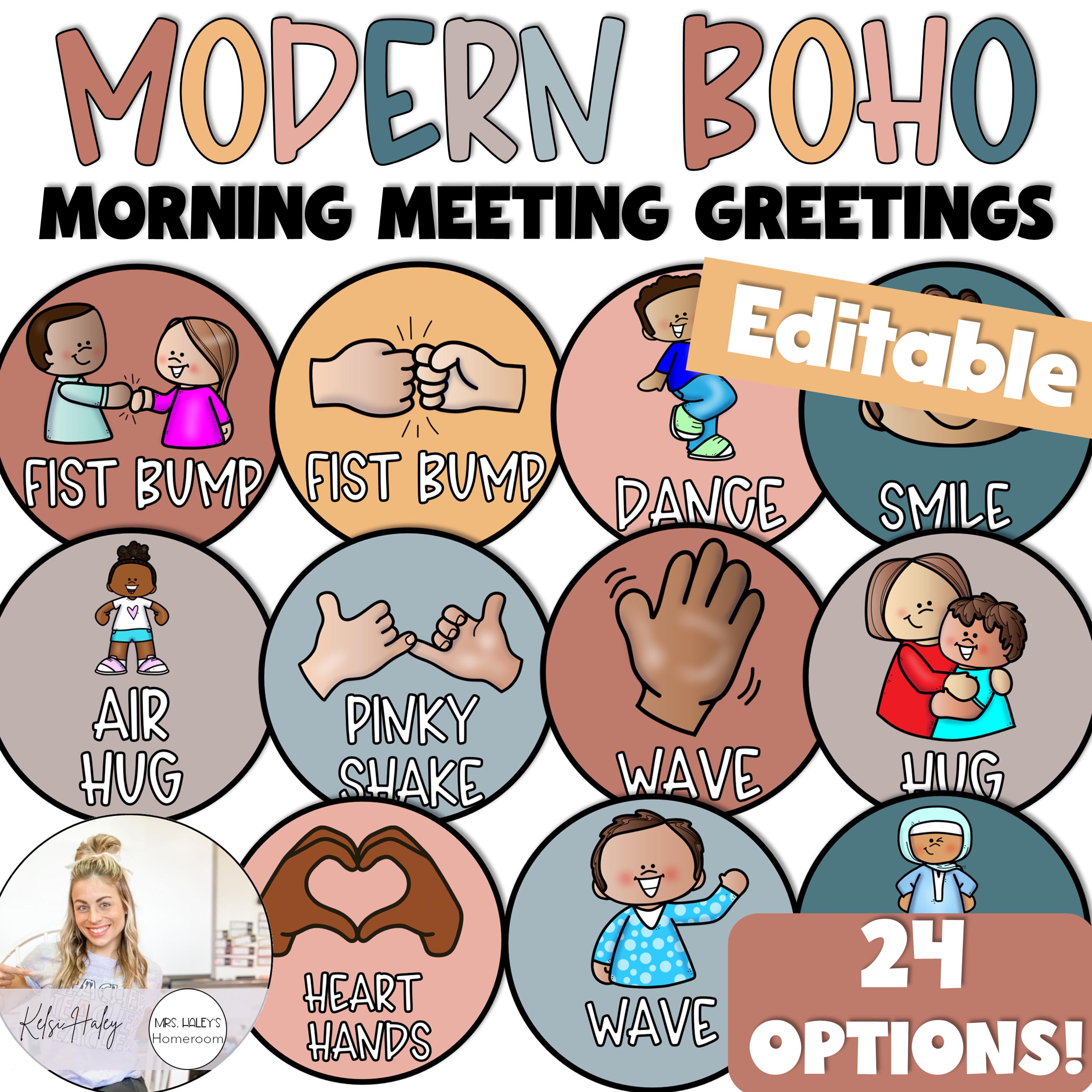 Morning Arrival Classroom Door Greetings and Morning Meeting Greeting ...