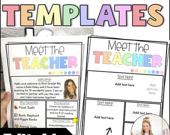 Editable Meet the Teacher Templates Student Forms Back to School Bright Pastel