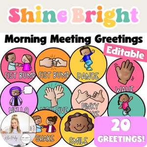 Morning Arrival Classroom Door Greetings and Morning Meeting Greeting Cards