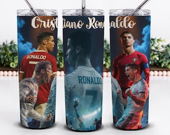Cristiano Ronaldo Tumbler Wrap, 20oz Skinny Sublimation Design (Digital print 20oz Download)
