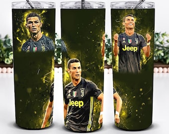 Cristiano Ronaldo Tumbler Wrap CR7 Fire Design 20oz PNG Digital Download