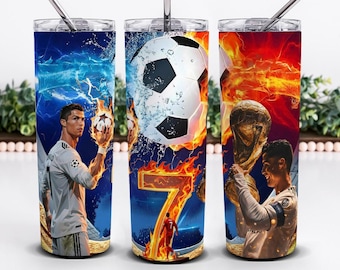 Cristiano Ronaldo Tumbler Wrap 20oz Sublimation Design PNG
