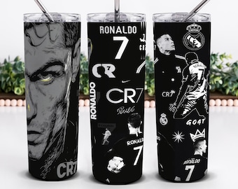 CR7 Ronaldo Tumbler Wrap 20oz Sublimation Cristiano Ronaldo Design PNG download