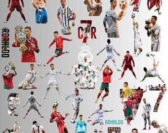 Cristiano Ronaldo CR7 Clipart-paket, fotbollströjor i PNG-format (digital nedladdning)
