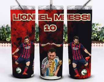 Lionel Messi Tumbler Wrap PNG Design Sublimation, Straight & Tapered