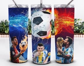 Lionel Messi Tumbler Wrap, 20oz Soccer Design Digital file Download