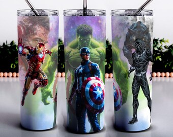 Superhero Tumbler Wrap, 20oz Skinny Tumbler Movie Character Png