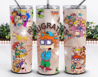 Rugrats Cartoon Tumbler Wrap 90s Nostalgia PNG 20 oz Skinny