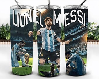 20oz Lionel Messi Tumbler Wrap, Messi Sublimation Design PNG Digital File