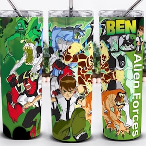Ben 10 Tumbler Wrap | 20oz Skinny tumbler for Kids | Alien Cartoon | Cool Gift for Boys | Ben Ten Characters sublimation Design