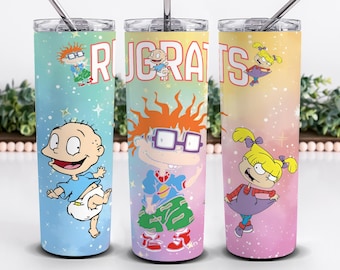 Rugrats Cartoon 20oz Tumbler Wrap, 90s Nostalgia PNG Digital Design
