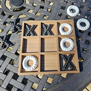 Rustic Wooden Tic Tac Toe Game | Tic Tac Toe Game for Kids | Coffee Table Game | Family Board Games | Gift For Kids | Board Game