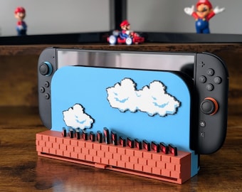 Switch 2 Dock Cover with Game Storage, Super Mario Bros Retro Gaming Nintendo Accessory