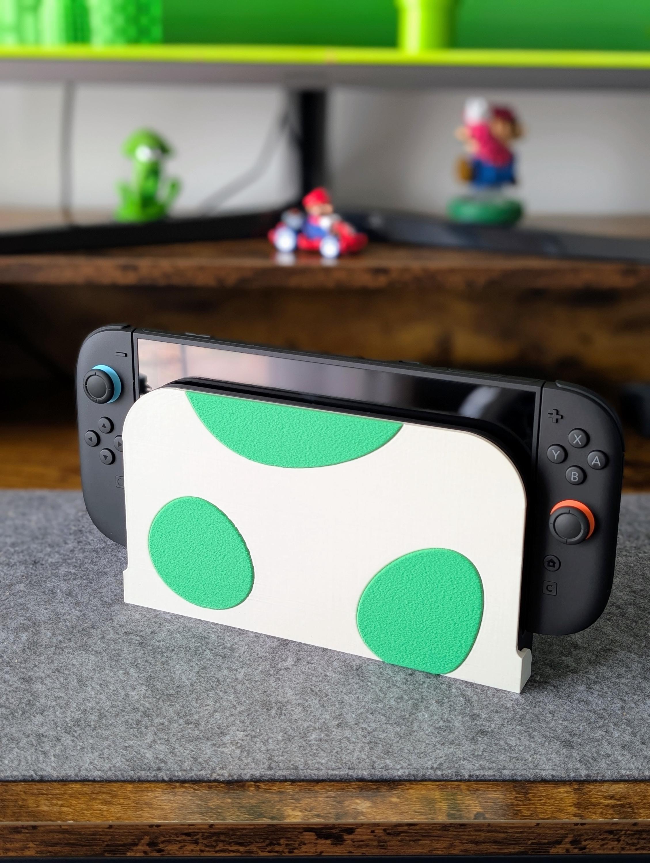 Switch 2 Dock Cover Yoshi Egg Design, Nintendo Gaming Decor, White
