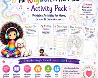 Printable Activity Pack | Read-Aloud mini-lesson | Sound, Color, Calm Activities (Digital Download)