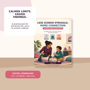 Screen Time Parent Guide for Kids Ages 5-10, ADHD Media Plan (PDF Download)