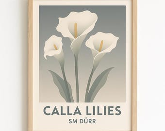 Calla Lily Neutral Botanical Art Print — Digital Download