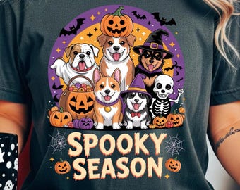 Halloween Ghost Dog, Spooky Dog Crew Shirt, Spooky Season Tee, Halloween Pumpkin Dog, Dog Lovers Halloween Gift, Cute Boo Dog Halloween,Fall