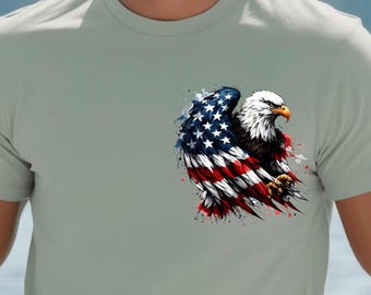 American Eagle 4th of July Tee: Patriotic USA Flag Shirt