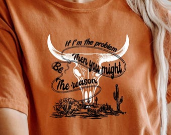 Camiseta con actitud occidental: gráfico de calavera del desierto, camiseta de música country
