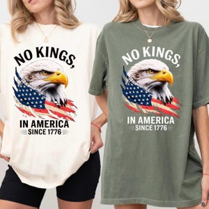 No Kings in America T-Shirt, Anti-Trump, Protest Shirt, Democracy Tee, Protest, Patriotic Tee, Liberal Shirt, Gift for Anti-MAGA, Activist