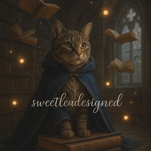 Custom Wizard Pet Portrait | Magical Cat or Dog Digital Art | Witch or Wizard Pet Wall Decor