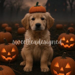 Aangepast spookachtig huisdierportret | Digitale kunst Halloween kat of hond | Hekserij huisdier muurdecoratie | Grappig huisdiercadeau