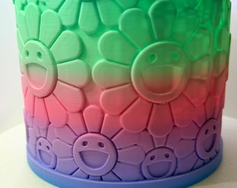 Takashi Murakami Flower Container | 3D Printed Desk Organizer | Kawaii Storage Box