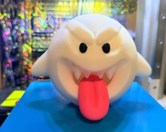 3D Printed Boo Ghost Figurine | Mario Gaming Desk Decor Accessory