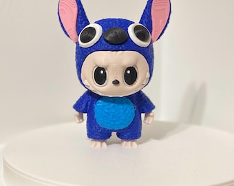 Limited Edition Designer Toy: Labubu x Stitch Fusion - Ideal for Disney Collectors & Art Connoisseurs