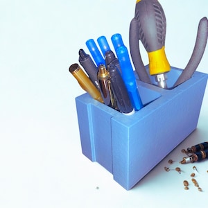 Desk Organizer Cinder Block  | Modern Office Accessory | Minimalist Pen Holder | Industrial Home office
