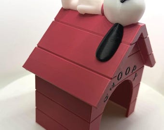 Snoopy Red Dog House Figurine | 3D Printed Peanuts Collectible Decor